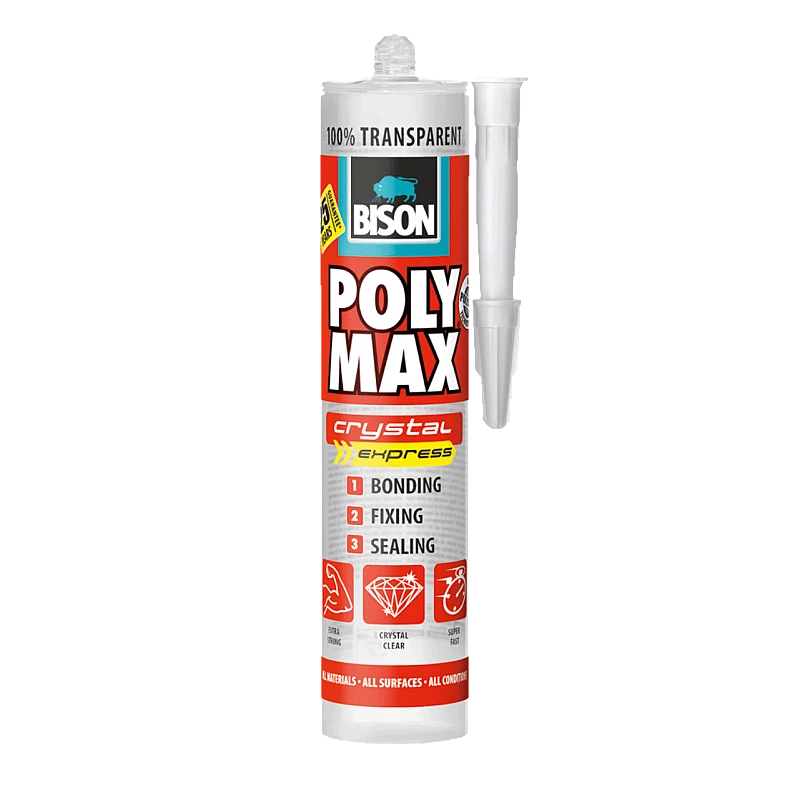 Bison Polymax high tack Express Σιλικόνη Κόλλα διάφανη 300gr NL1225690 Bison Polymax high tack Express Σιλικόνη Κόλλα διάφανη 300gr NL1225690