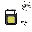 Επαναφορτιζόμενος Φακός Μπρελόκ COB LED 500 Lumens Αλουμινίου Μαύρος Rechargeable Keychain Light K-011