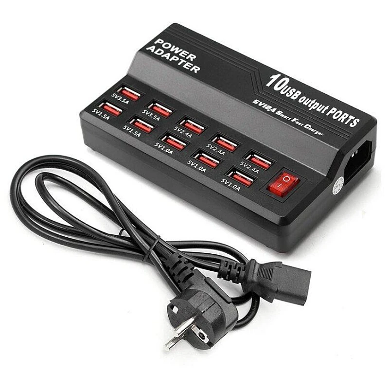  Σταθμός Φόρτισης 10 Θυρών USB 5V/12A 60W 838 – USB Fast Charger U-838