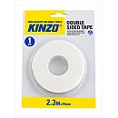 KINZO Αυτοκόλλητη Ταινία Διπλής Όψης 2,3 m × 19 mm, Λευκή 79353