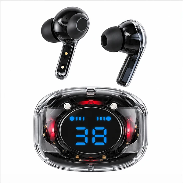 GRUNDIG Ασύρματα Ακουστικά Bluetooth True Wireless TWS με Θήκη Φόρτισης – Transparent Black 27071