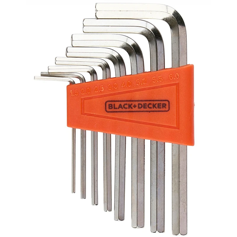 BLACK+DECKER Σετ 8 Κλειδιά Allen με Βάση Αποθήκευσης 