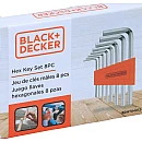 BLACK+DECKER Σετ 8 Κλειδιά Allen με Βάση Αποθήκευσης 