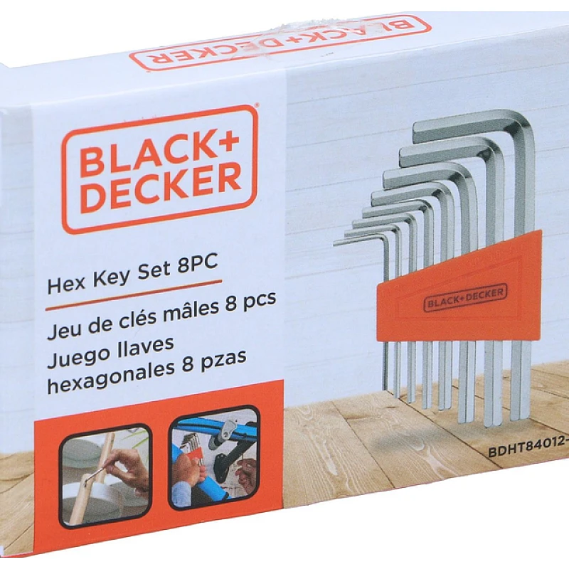 BLACK+DECKER Σετ 8 Κλειδιά Allen με Βάση Αποθήκευσης 